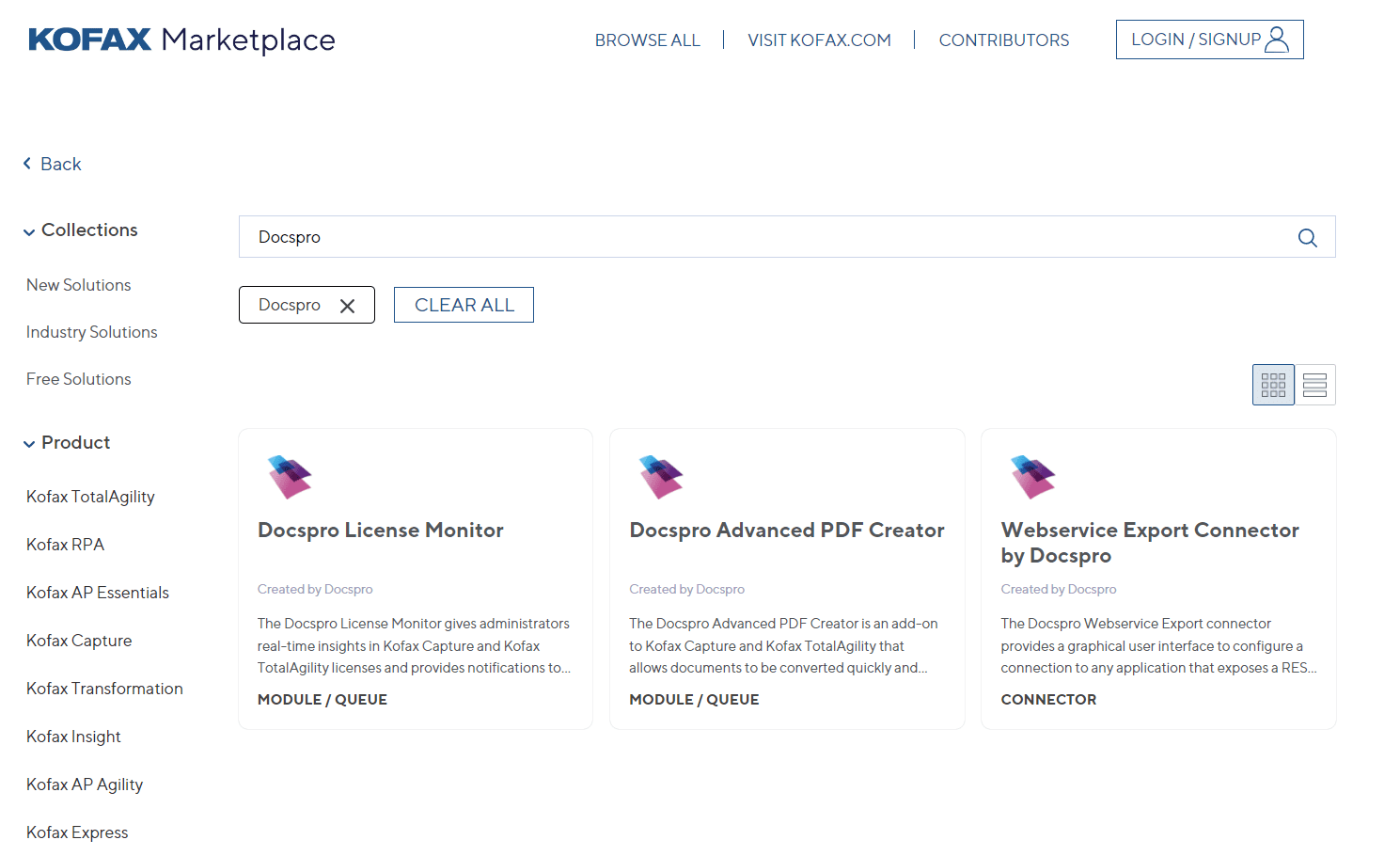 Docspro Kofax Marketplace